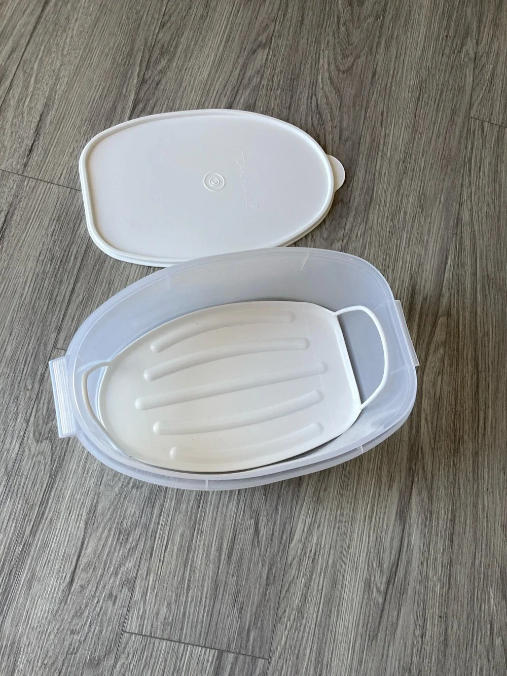 Vintage TUPPERWARE Flavor Saver Roast Ham Keeper 3 Pc Storage 13 x 8 inches